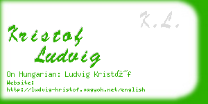 kristof ludvig business card